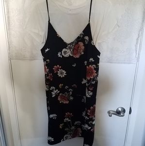 Floral slip dress with white crop top